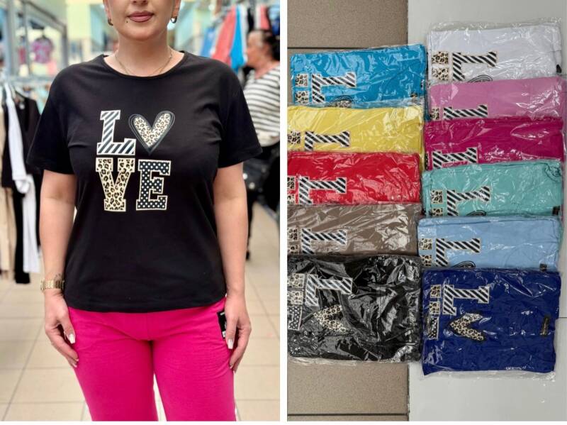 Bluzka damska ( Turecki produkt) Roz Standard , Mix Kolor .Paczka 12 szt